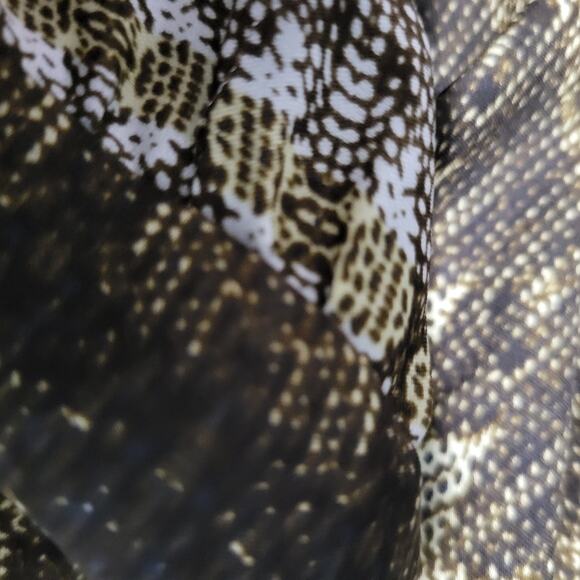 Parker Silk Print Mini Dress Brown Stripe Tassels Long Sleeve Tiered Size Small - Picture 14 of 15